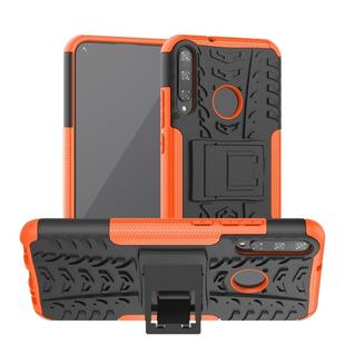 For Huawei Honor Play 3 / P40E Tire Texture Shockproof TPU+PC Protective Case with Holder(Orange)