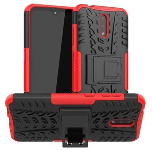 For Nokia 2.3 Tire Texture Shockproof TPU+PC Protective Case with Holder(Red)