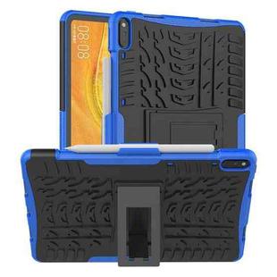 For Huawei Matepad Pro 10.8 Tire Texture Shockproof TPU+PC Protective Case with Holder(Blue)