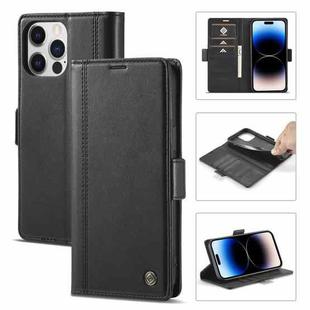 For iPhone 14 Pro Max LC.IMEEKE Magnetic Buckle Leather Phone Case (Black)