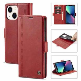 For iPhone 14 Plus LC.IMEEKE Magnetic Buckle Leather Phone Case (Red)