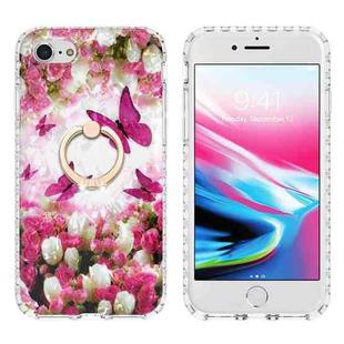 For iPhone SE 2022 / SE 2020 / 8 / 7 Ring Holder 2.0mm Airbag TPU Phone Case(Dancing Butterflies)