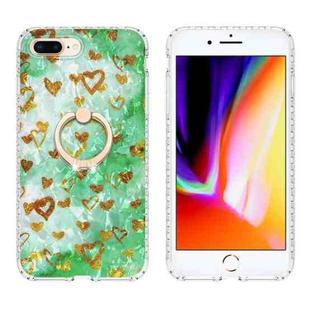 Ring Holder 2.0mm Airbag TPU Phone Case For iPhone 8 Plus / 7 Plus(Gold Heart)