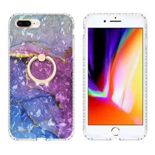 Ring Holder 2.0mm Airbag TPU Phone Case For iPhone 8 Plus / 7 Plus(Blue Purple Marble)