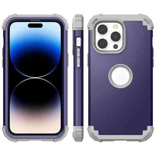 For iPhone 14 Pro Max 3 in 1 Shockproof Phone Case (Navy Blue)