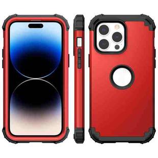 For iPhone 14 Pro Max 3 in 1 Shockproof Phone Case (Red)