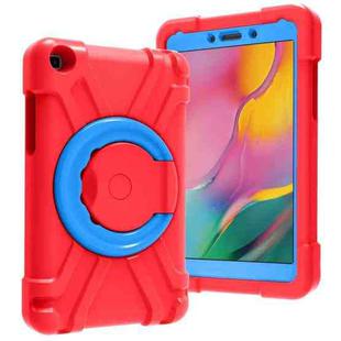 For Galaxy Tab A 8.0 (2019) T290 / T295 PC + Silicone Shockproof Combination Case with 360 Degree Rotating Holder & Handle(Red+Blue)