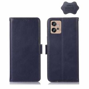 For Motorola Moto G32 Crazy Horse Top Layer Cowhide Leather Phone Case(Blue)