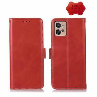 For Motorola Moto G32 Crazy Horse Top Layer Cowhide Leather Phone Case(Red)