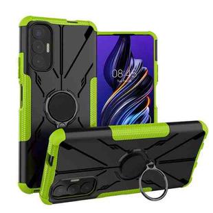 For Tecno Pova 3 Armor Bear Shockproof PC + TPU Phone Case with Ring Holder(Green)