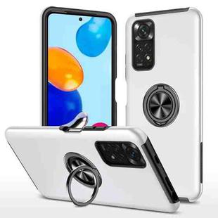 For Xiaomi Redmi Note 11 Global PC + TPU Shockproof Magnetic Phone Case with Invisible Ring Holder(Silver)