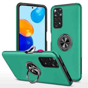 For Xiaomi Redmi Note 11 Global PC + TPU Shockproof Magnetic Phone Case with Invisible Ring Holder(Dark Green)