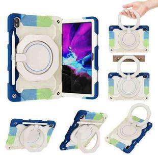 For Lenovo Tad P11 Armor Contrast Color Silicone + PC Tablet Case(Colorful Blue)