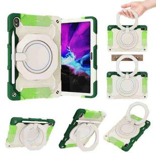 For Lenovo Tad P11 Armor Contrast Color Silicone + PC Tablet Case(Colorful Green)
