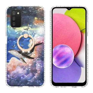 For Samsung Galaxy A03s 166.5mm EU Version Ring Holder 2.0mm Airbag TPU Phone Case(Whale)