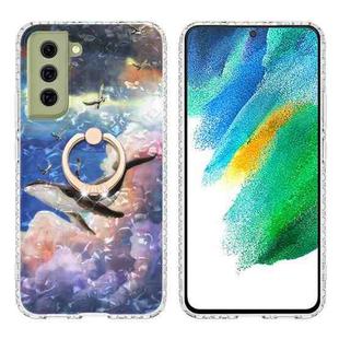 For Samsung Galaxy S21 FE 5G Ring Holder 2.0mm Airbag TPU Phone Case(Whale)