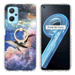 For Realme 9i / OPPO A36 / A76 / A96 4G Ring Holder 2.0mm Airbag TPU Phone Case(Whale)