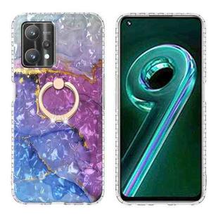 For Realme 9 Pro 5G Ring Holder 2.0mm Airbag TPU Phone Case(Blue Purple Marble)