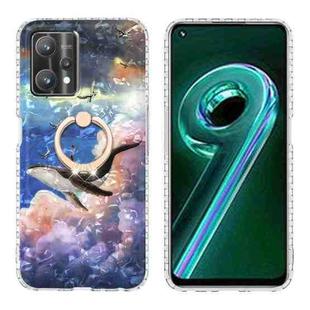 For Realme 9 Pro 5G Ring Holder 2.0mm Airbag TPU Phone Case(Whale)