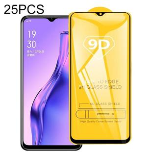 For OPPO A31 2020 25 PCS 9D Full Glue Full Screen Tempered Glass Film