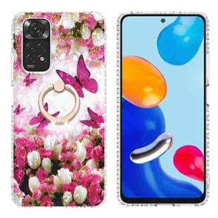 For Xiaomi Redmi Note 11 4G / 11S 4G Ring Holder 2.0mm Airbag TPU Phone Case(Dancing Butterflies)