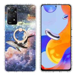 For Xiaomi Redmi Note 11 Pro 4G / 5G Ring Holder 2.0mm Airbag TPU Phone Case(Whale)