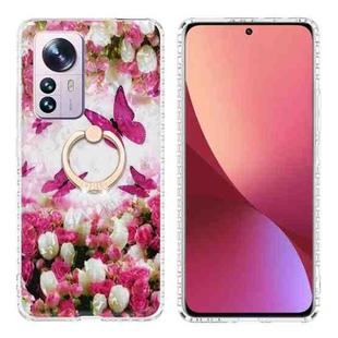 For Xiaomi 12 Pro Ring Holder 2.0mm Airbag TPU Phone Case(Dancing Butterflies)