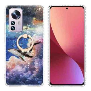 For Xiaomi 12 Pro Ring Holder 2.0mm Airbag TPU Phone Case(Whale)