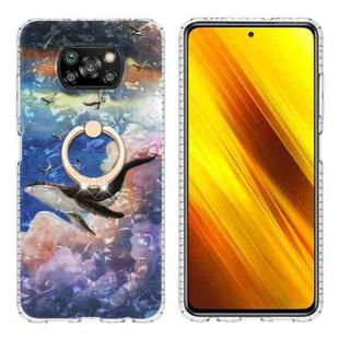 For Xiaomi Poco X3 NFC / X3 / X3 Pro Ring Holder 2.0mm Airbag TPU Phone Case(Whale)