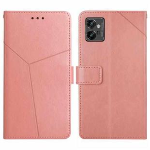 For Motorola Moto G32 HT01 Y-shaped Pattern Flip Leather Phone Case(Pink)