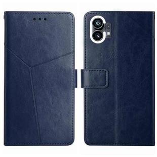 For Nothing Phone 1 HT01 Y-shaped Pattern Flip Leather Phone Case(Blue)