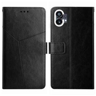 For Nothing Phone 1 HT01 Y-shaped Pattern Flip Leather Phone Case(Black)