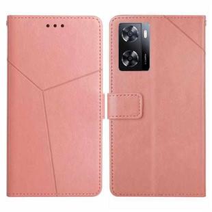 For OPPO A57 4G/A77 4G/Realme Narzo 50 5G/Realme V23 HT01 Y-shaped Pattern Flip Leather Phone Case(Pink)