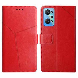 For Realme GT Neo2 HT01 Y-shaped Pattern Flip Leather Phone Case(Red)