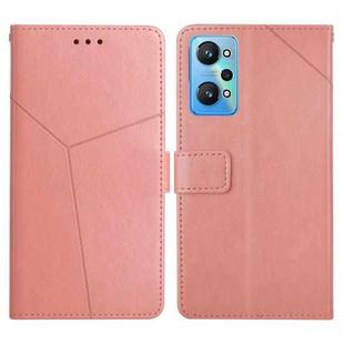 For Realme GT Neo2 HT01 Y-shaped Pattern Flip Leather Phone Case(Pink)