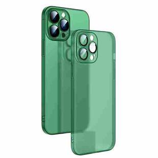 For iPhone 14 Pro Camera Protector Translucent Frosted PC Phone Case(Green)