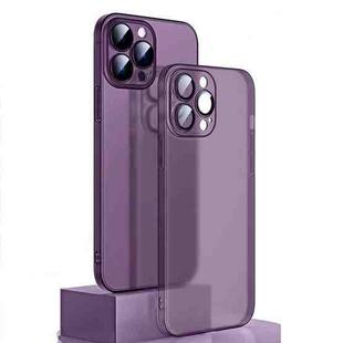 For iPhone 14 Pro Camera Protector Translucent Frosted PC Phone Case (Purple)
