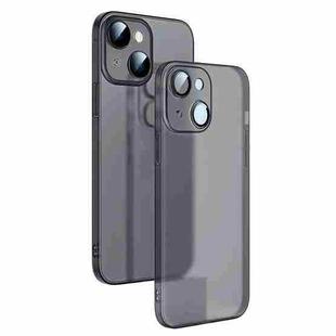 For iPhone 13 Camera Protector Translucent Frosted PC Phone Case(Black)