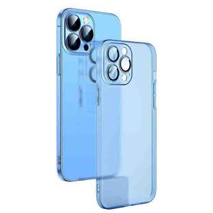 For iPhone 13 Pro Max Camera Protector Translucent Frosted PC Phone Case (Blue)