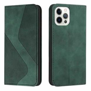 For iPhone 14 Skin Feel Magnetic S-type Solid Color Leather Phone Case Pro(Green)