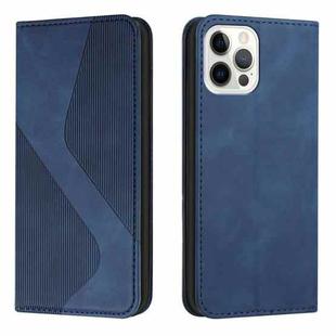 For iPhone 14 Skin Feel Magnetic S-type Solid Color Leather Phone Case Pro(Blue)