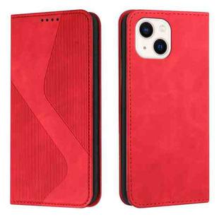 For iPhone 14 Skin Feel Magnetic S-type Solid Color Leather Phone Case Max(Red)