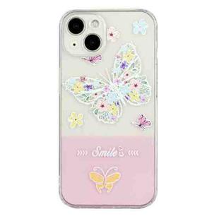 For iPhone 14 Bronzing Butterfly Flower TPU Phone Case Max(Butterfly)
