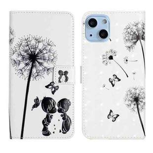 For iPhone 14 3D Drawing Leather Phone Case (Couple Dandelion)