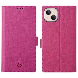 For iPhone 14 ViLi K Series Dual-side Buckle Magsafe Leather Phone Case (Rose Red)