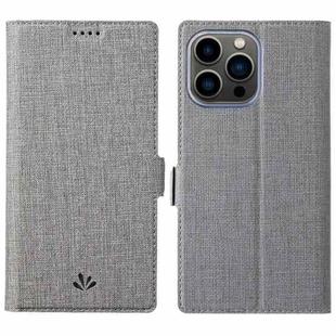 For iPhone 14 Pro ViLi K Series Dual-side Buckle Magsafe Leather Phone Case(Grey)