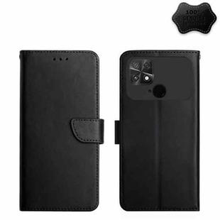 For Xiaomi Poco C40 Genuine Leather Fingerprint-proof Horizontal Flip Phone Case(Black)