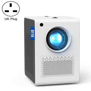 D110 180 ANSI Lumens Mini LED+LCD Smartphone Wireless Screen Mirroring Projector, Plug Type:UK Plug(White)
