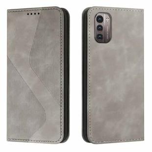 For Nokia G11 / G21 Skin Feel Magnetic S-type Solid Color Leather Phone Case(Grey)