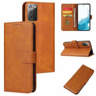 For Samsung Galaxy A03s Calf Texture Buckle Flip Leather Phone Case(Khaki)